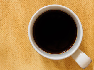top view of espresso coffee cup