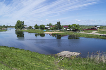 Fototapeta na wymiar Rural landscape with river