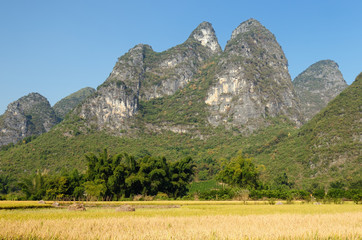 Hills in China in surroundings of the Yangshuo town