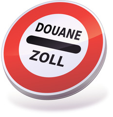 Panneau Arrêt au poste de douane (3D)