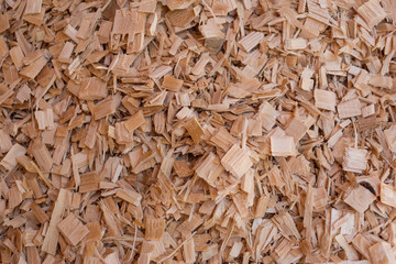 Wood chips produced in a sawmill