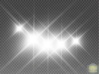 Glow light effect. Vector illustration. Christmas flash Concept.
