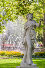 Fototapeta premium Ancient sculpture at peterhoff fountain park