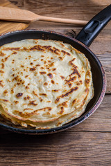 Stack of yeast pancakes.