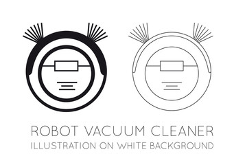 Robot vacuum cleaner on a white background. Vector illustration