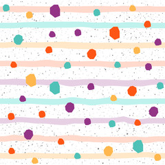 Handmade round and line seamless pattern for design card, invitation, t-shirt