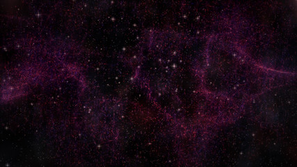 Naklejka premium Flying through nebula somewhere deep in space