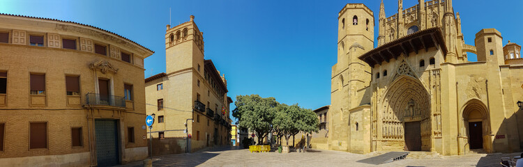 Panoramic of a church in the north of Spain - obrazy, fototapety, plakaty