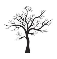 Obraz premium bare tree silhouette vector symbol icon design.