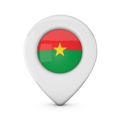 Burkina Faso flag location marker icon. 3D Rendering