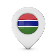 Gambia flag location marker icon. 3D Rendering