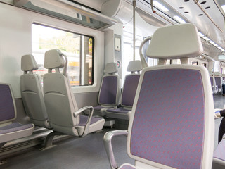 Fototapeta premium Interior of the high-speed train.