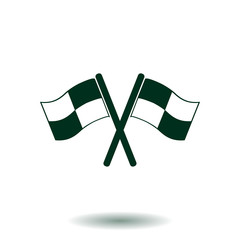 Flag icon. Location marker symbol. Ð¡heckered flags sign. Flat design style.