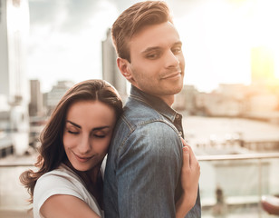 Love couple on street