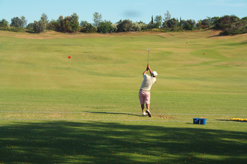 a man plays Golf at Park Golf course