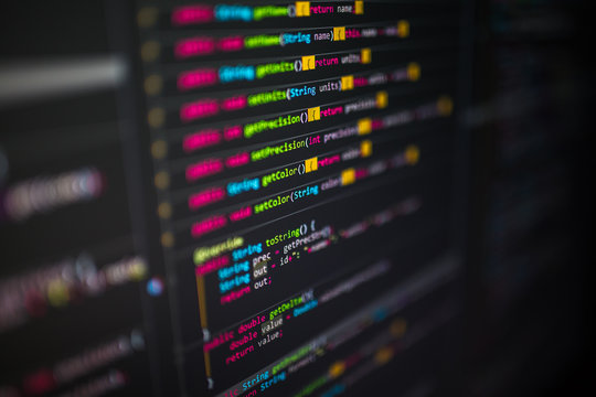 Lines of code on computer screen