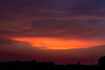 Beautiful dramatic sunset sky,natural beauty twilight sky for background.