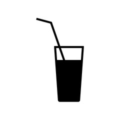 Drink icon. Isolated water glass flat symbol. Vector sign illustration on white.