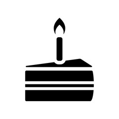 Cake icon. Isolated flat dessert symbol. Vector sweet sign illustration on white.