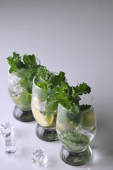 Mojito cocktail with lime and mint
