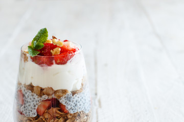 Chia pudding Strawberry parfait