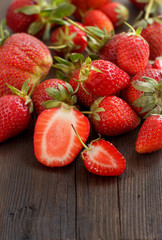 Strawberries on a wooden table