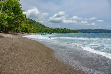 Corcovado National Park - beach view with tourists