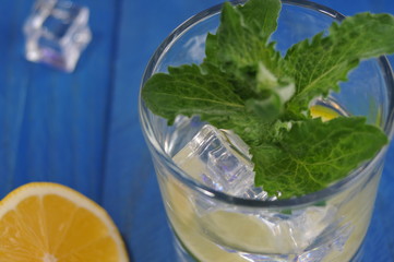 Mojito cocktail with lime and mint