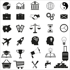 Business icons on white background