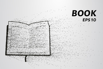 The book of the particles. The book consists of small circles and dots. Vector illustration