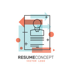 Vector Icon Style Illustration of CV, Job Application Concept, Isolated Background for Web and Mobile