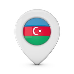 Azerbaijan flag location marker icon. 3D Rendering