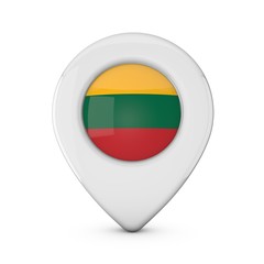 Lithuania flag location marker icon. 3D Rendering