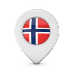 Obraz premium Norway flag location marker icon. 3D Rendering
