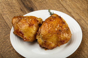 Roasted chicken thighs