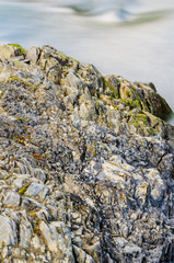 Background of Carpathian mountain river with long exposure