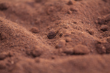 Soft focus to Coffee grounds