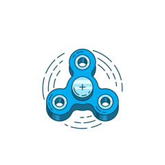 Hand spinner vector in a flat outline style. Toy for developing fine motor skills and relieving stress