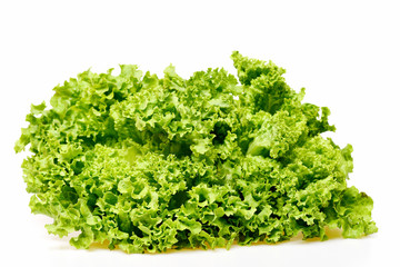 lettuce leaf or green leafy vegetables isolated on white
