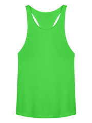 Black sleeveless tshirt isolated on white background