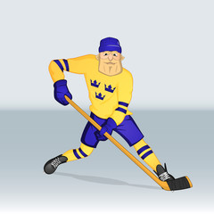 Fototapeta premium ice hockey team sweden player