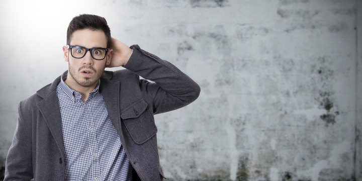 man with expression of surprise