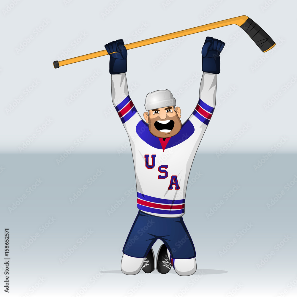 Canvas Prints USA ice hockey team player