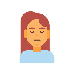 Profile Icon Female Emotion Avatar, Woman Cartoon Portrait Sad Face Vector Illustration