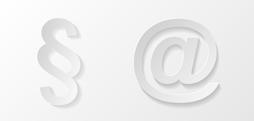 Paragraph and email address - 3d icons, Vector.