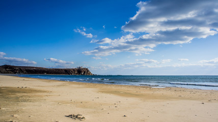The sandy beach of the sea of Japan on the shores of the Primorsky territory