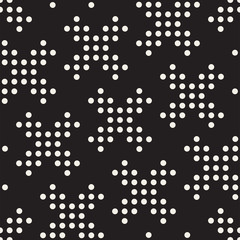 Seamless black and white cross lattice pattern. Abstract geometric tiling mosaic. Stylish background design