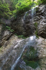 Obraz premium Waterfall in National park Slovak Paradise, Slovakia