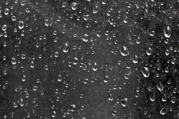 Rain drop on a metal base
