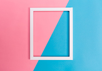 Empty frame on a bright split background